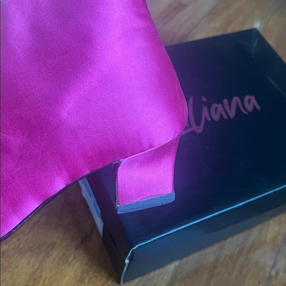 YVES SAINT LAURENT Pink Satin Boots Size 6 - Picture 15 of 17